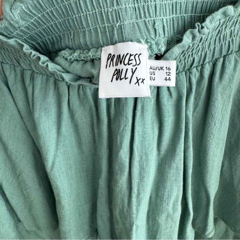 Princess Polly Teal Boho Mini Skirt Size 12 - Picture 3 of 4